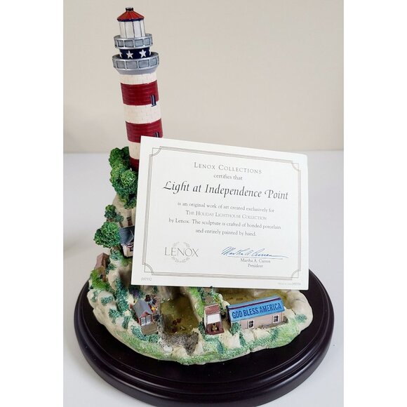 Lenox Light At Independence Point Lighthouse Porcelain Sculpture Figure w/ Box - Picture 2 of 16